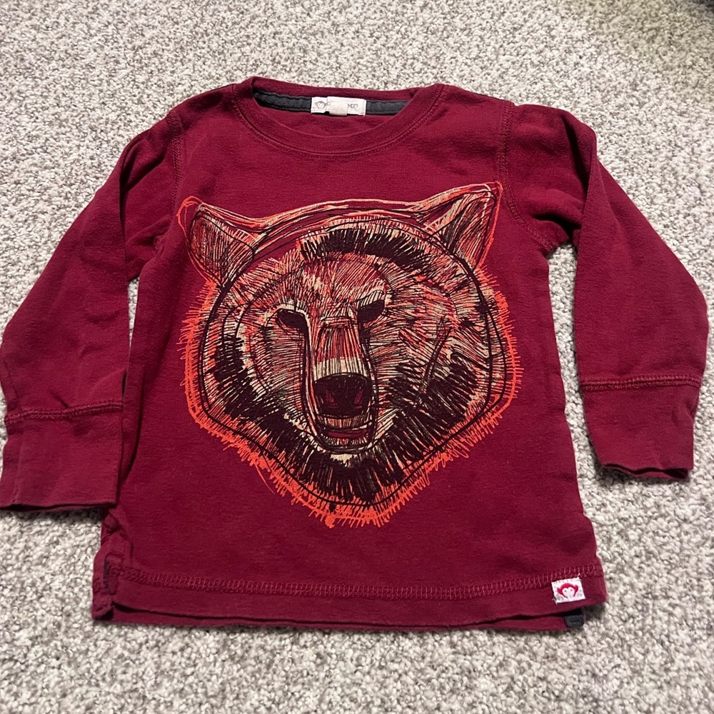 Appaman Burgundy Bear Long Sleeve Tee